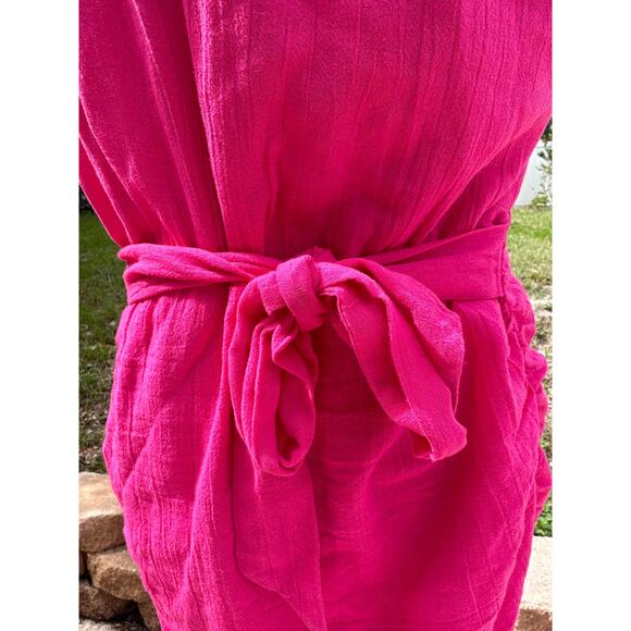 NWT Free People One Shoulder Button Up Mini Dress - Size Large - 100% Cotton** - Picture 12 of 13